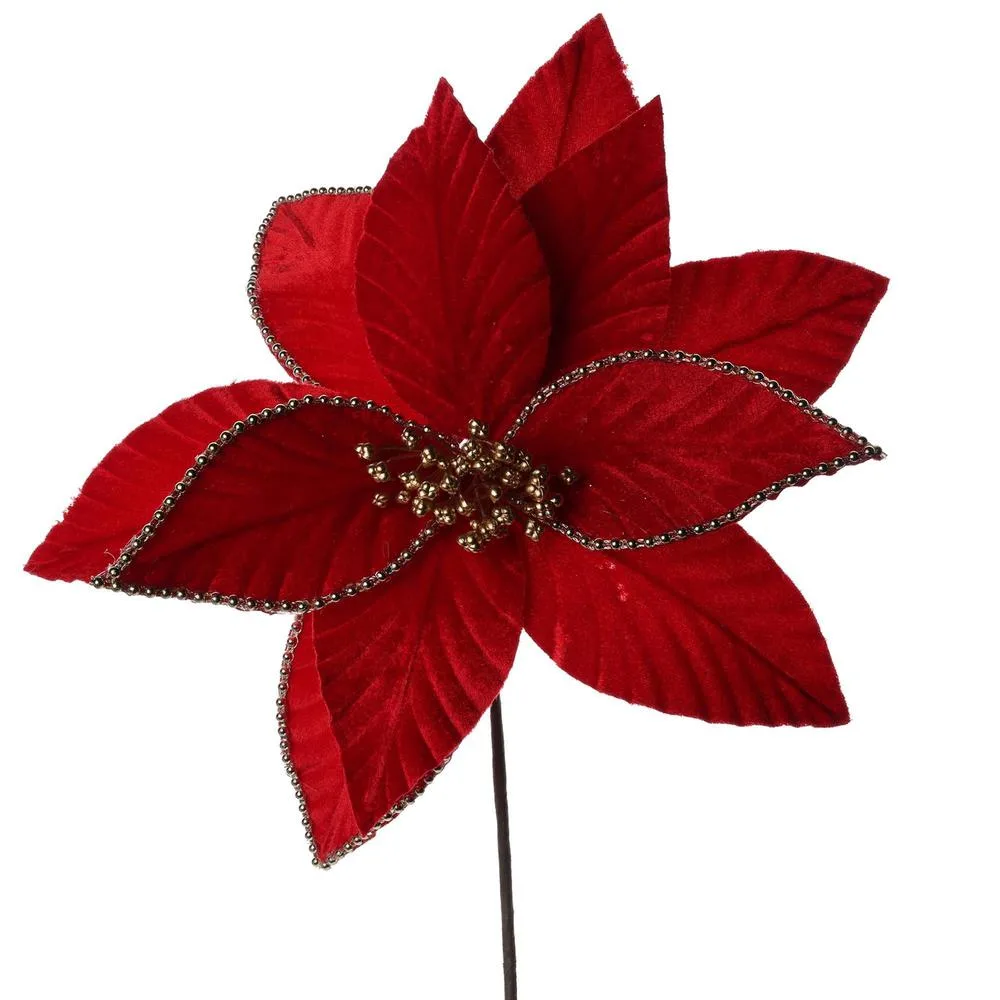 FLOR GAMUZADA ROJA 30CM 140-0300188 SANTINI