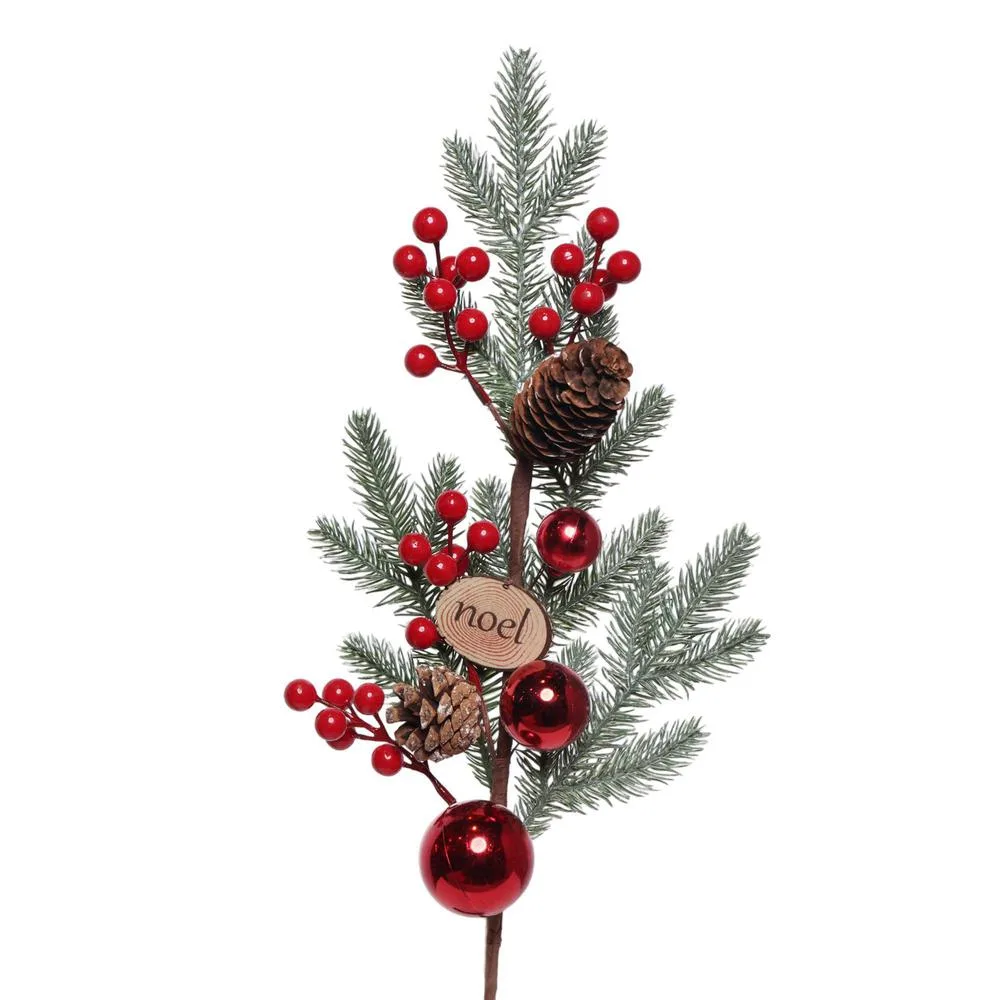 PICK PINO CON CEREZOS Y BAMBALINA- NOEL 69CM 140-3000136 SANTINI