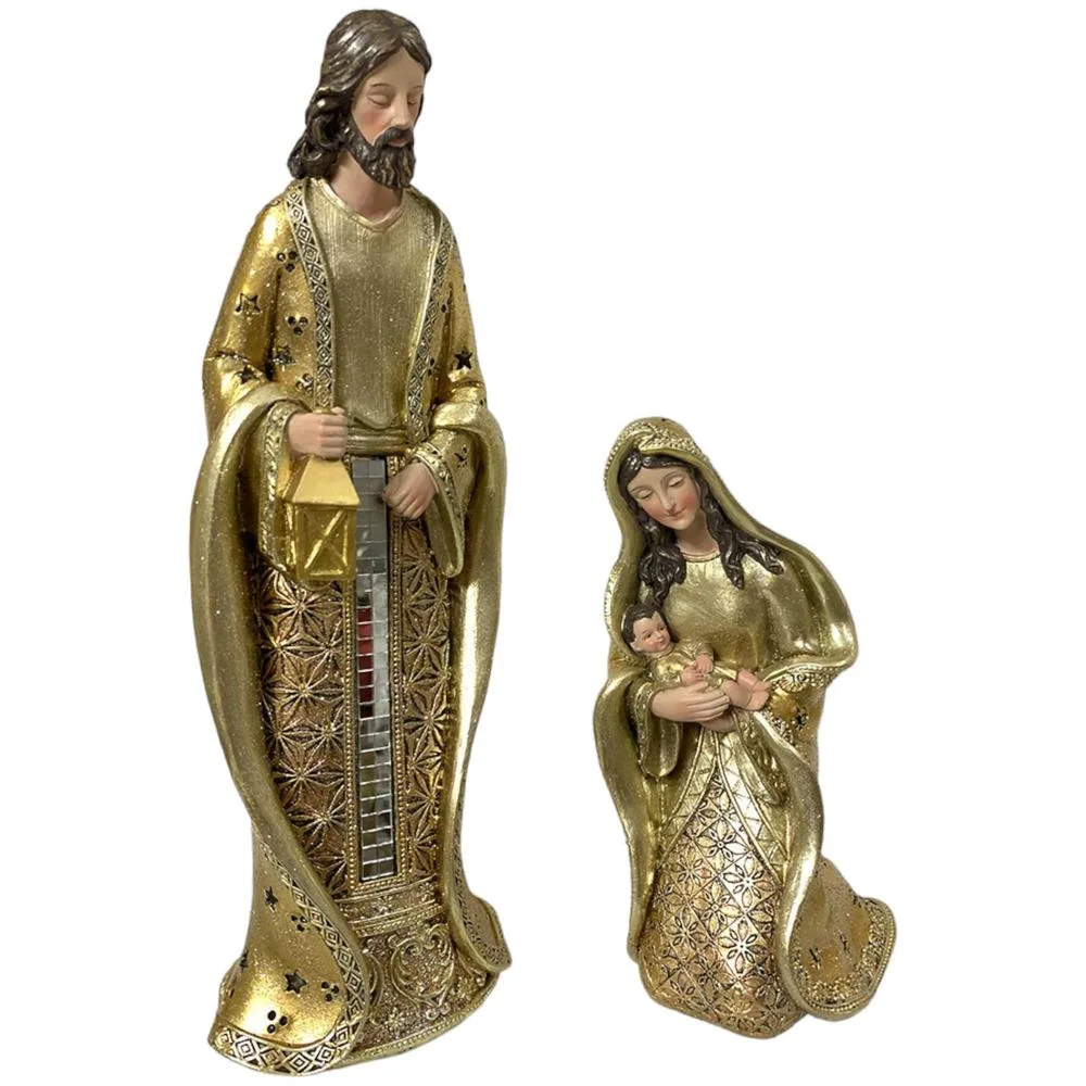 JG SAGRADA FAMILIA DORADO 2PZ 8.5X10X20CM 100-0400387 SANTINI