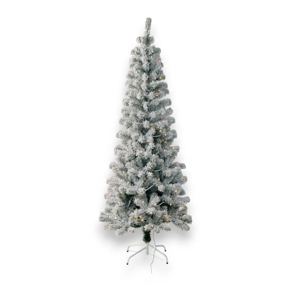 ARBOL DE NAVIDAD 6PIES 445TIP 200L NEVADO CON LUCES XN30000029-6WW MONTEFIORI