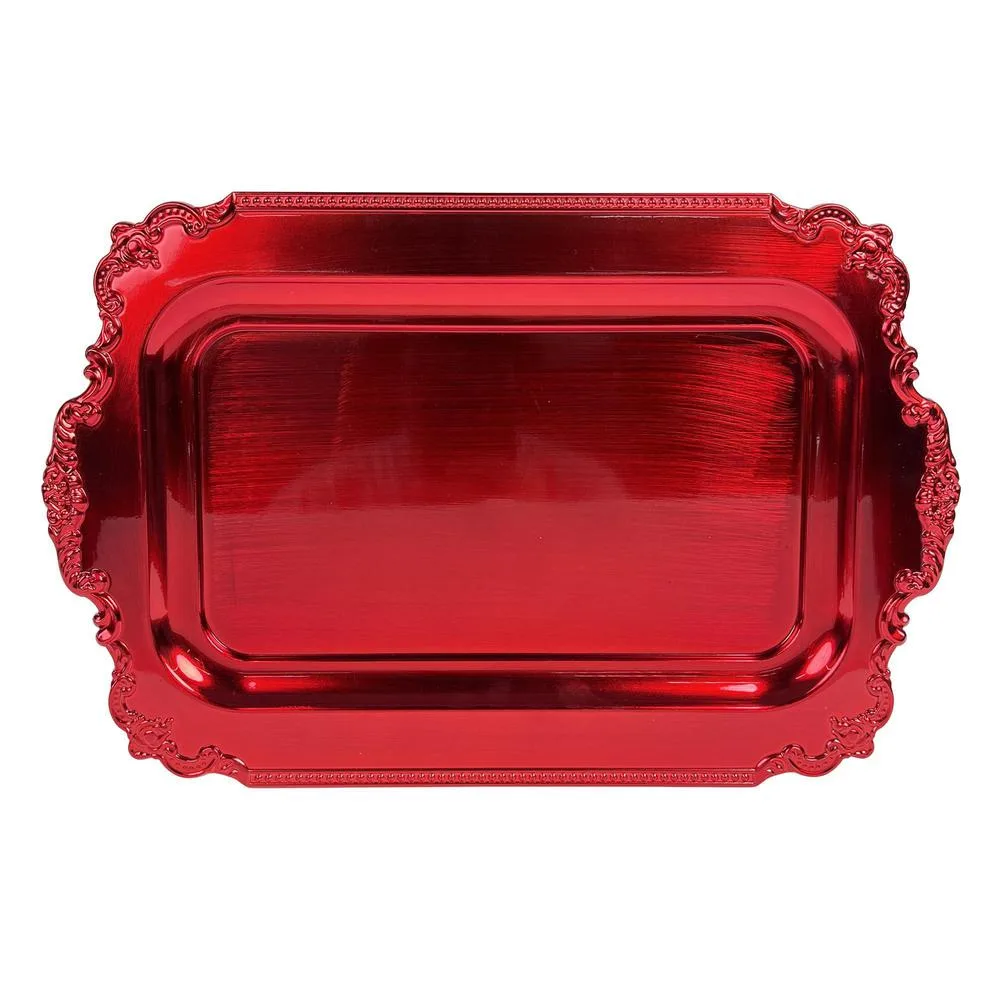 BANDEJA PLASTICA ROJA  26X40X1.5CM 201-1200292 SANTINI