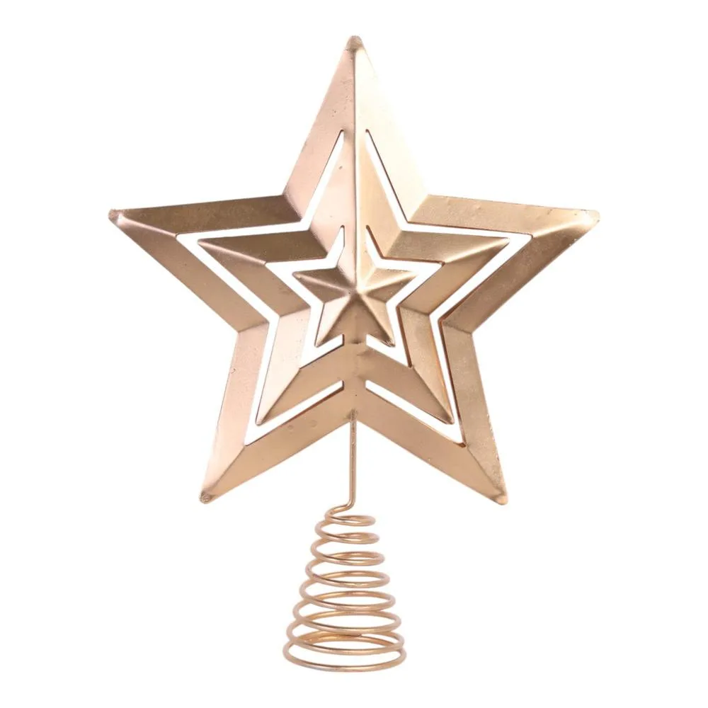 ESTRELLA PUNTA DE ARBOL DORADO 25CM 200-2100874 SANTINI