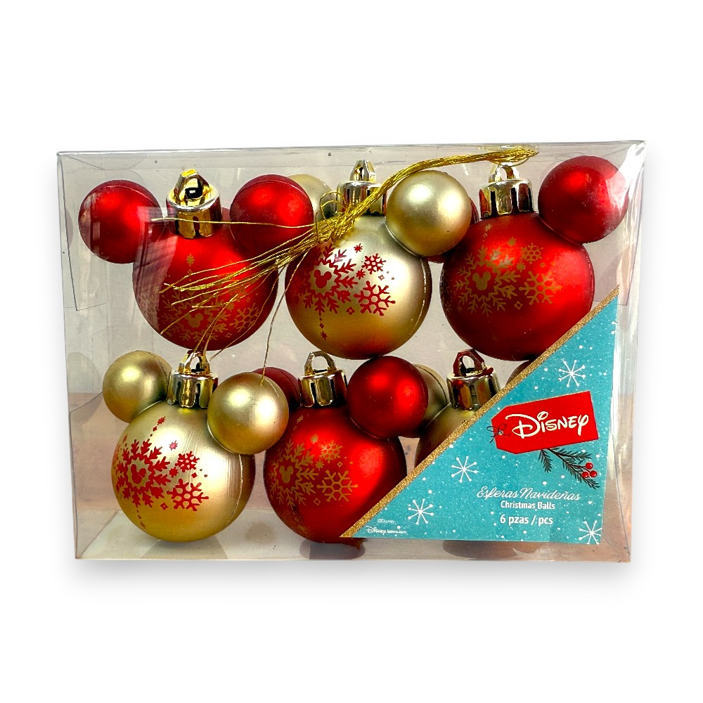 JG 6PZ BAMBALINAS ROJO DORADO 6CM MICKEY D11-XB04-MK5 MAY