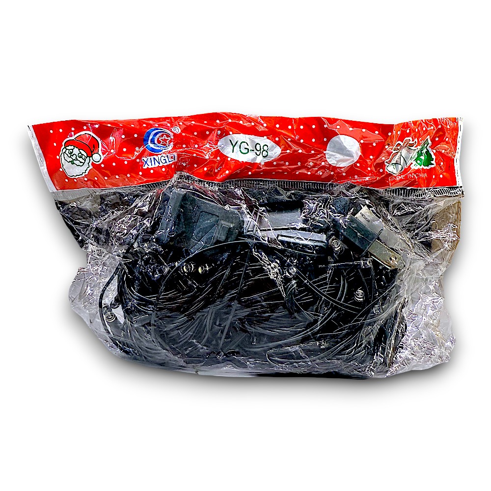 BOLSA DE LUZ LINEAL 100 LED CABLE VERDE 8 MTRS BLANCA CON CONTINUIDAD YG-98